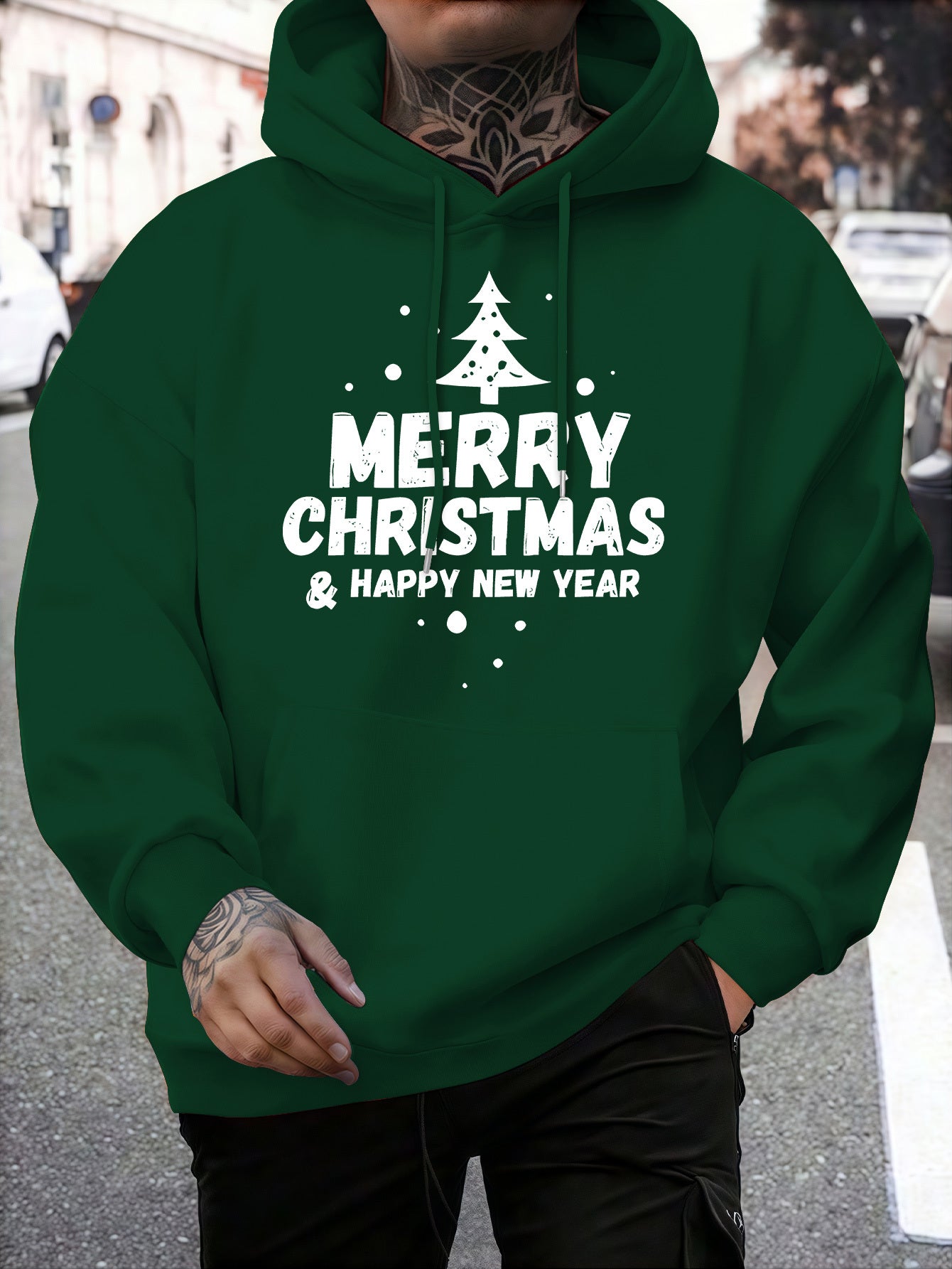 Men'S Fashion Trendy Hooded Sweatshirt | Casual Style, Regular Fit, Winter Season, Print Pattern, Slight Stretch Fabric