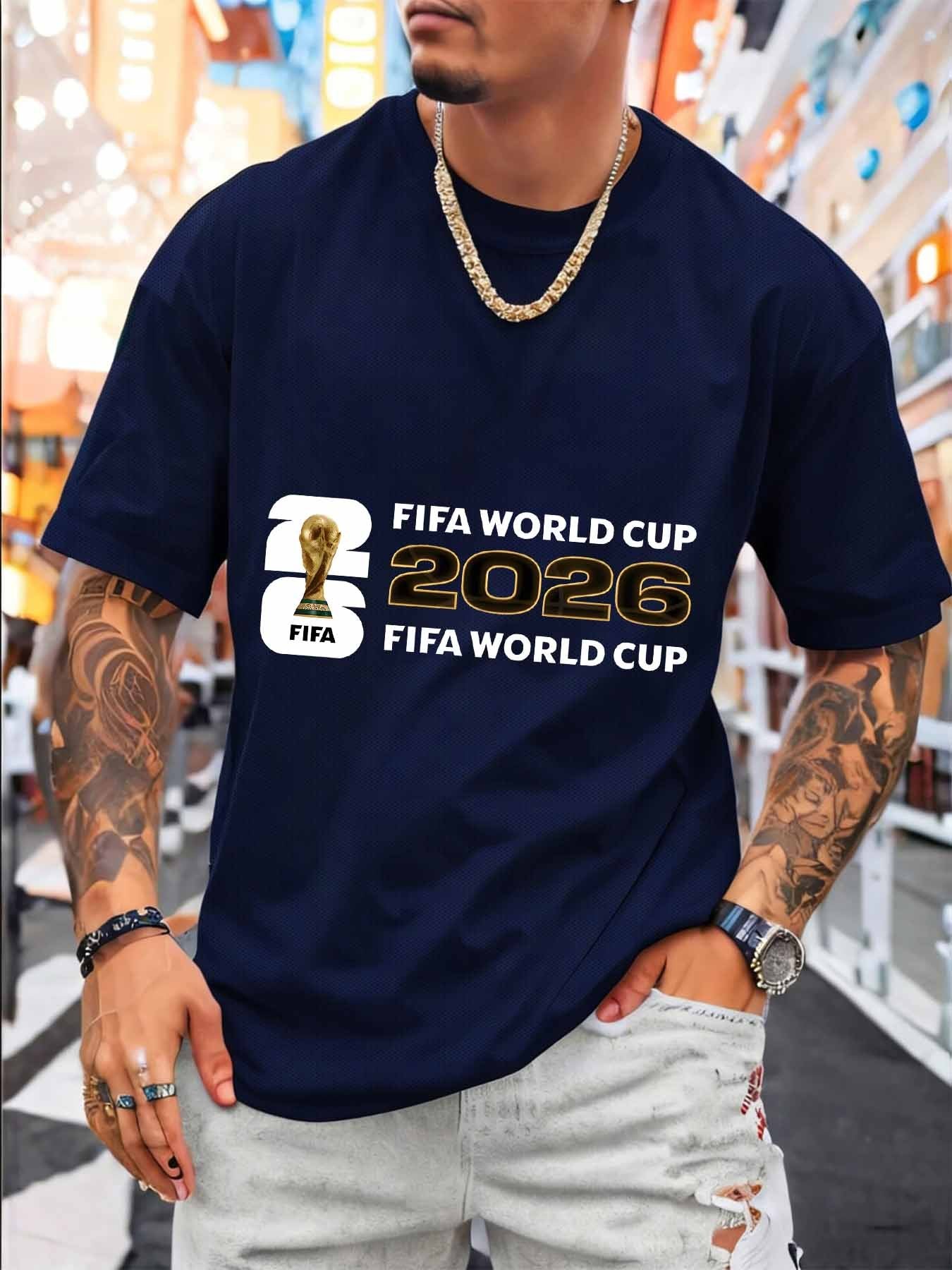 Men's FIFA World Cup 2026 Mesh T-Shirt, Casual Sporty Style