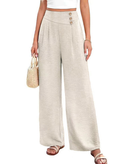 Women's Casual Draped Long Pants Breathable Polyester Blend