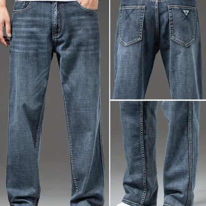 Geng Yuanshi High-End Summer Men's Jeans New Trend Fashion Straight-Leg Light Business Stretch Denim Pants