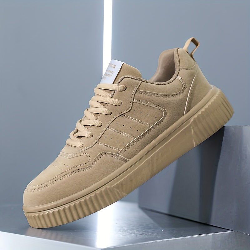 Men's Fashionable Lace-Up Sneakers - Casual & Sporty, Non-Slip, All-Season Wear with Comfortable EVA/Fabric Insole