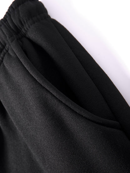 Աշնանային-ձմեռային տղամարդու գլխարկով սպորտային հագուստի հավաքածու, պարզ դասական, բազմակողմանի հագուստ՝ կայծակաճարմանդով, աստառապատ տաք բաճկոնով և լարով սպորտային տաբատով՝ առօրյա և հանգստի համար։