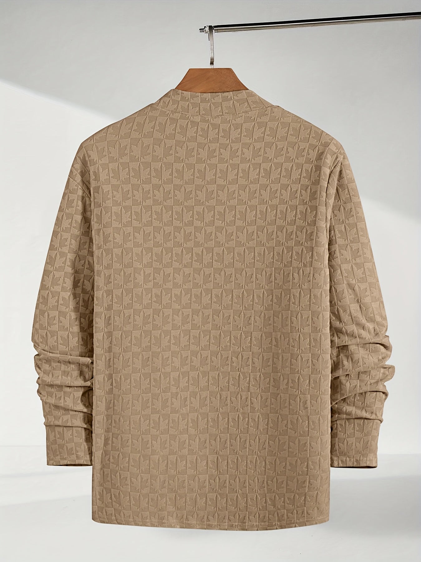 Տղամարդու երկարաթև մարզաշապիկ կիսաբարձր օձիքով, առօրյա ժակարդե հիմք վերնաշապիկի համար, աշնանային և ձմռան համար նախատեսված ոճային և բարձրորակ վերնաշապիկ