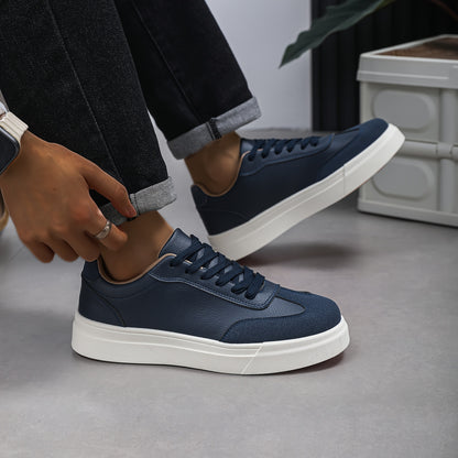 Men's Casual Low-Top Sneakers PU Upper Flat Sole Vintage Style