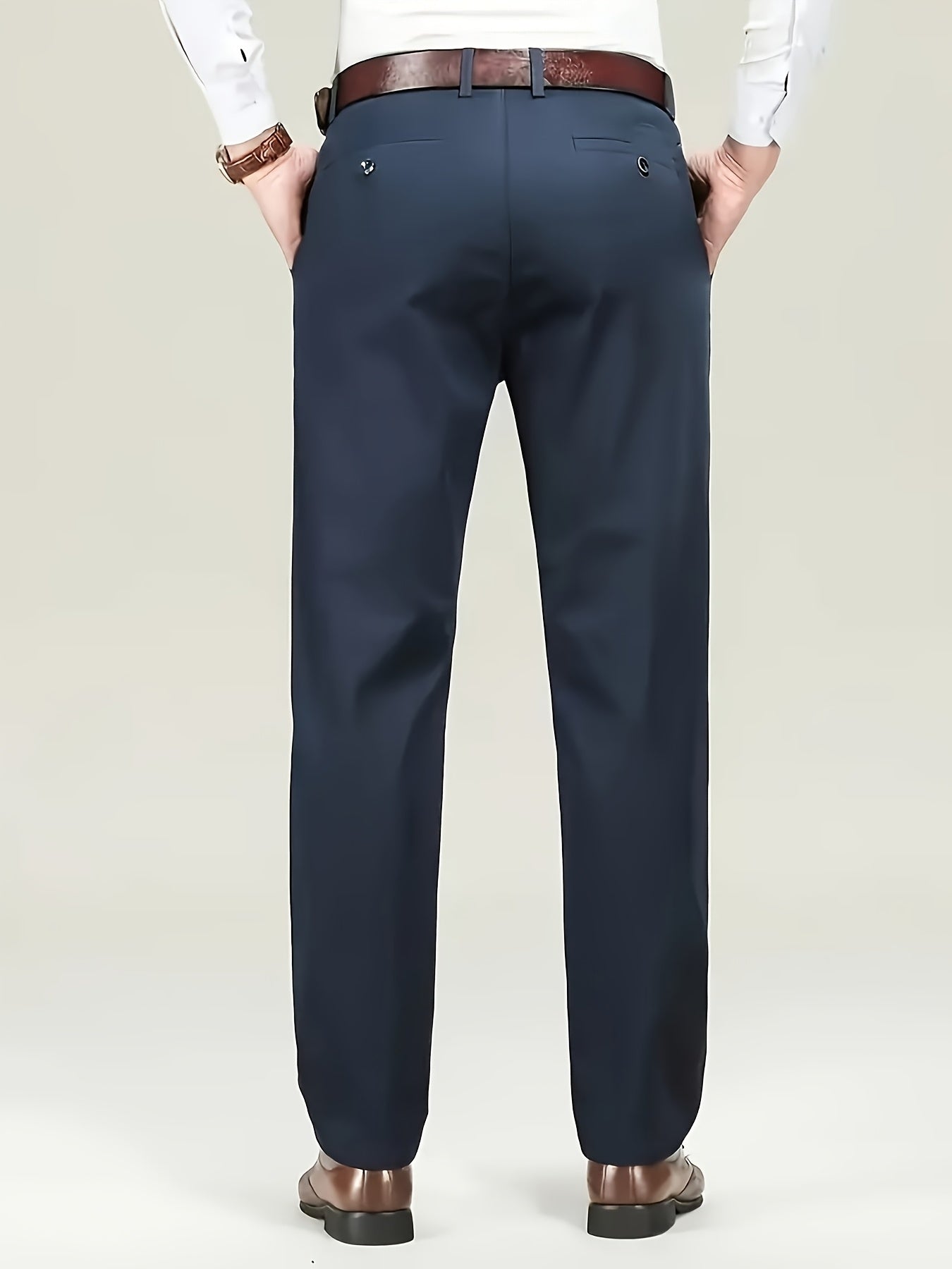 New Casual Formal Pants for Men in Four Seasons, Featuring a Business Style with Trendy Long Trousers. Fashionable And Versatile Men'S Elastic Dress Pants with a Comfortable Classic Design for Casual Wear.