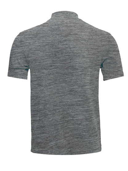 Men's High-Neck Short-Sleeve T-Shirt for Spring and Summer - Fashionable, Comfortable, and Essential for Casual Wear - ayq