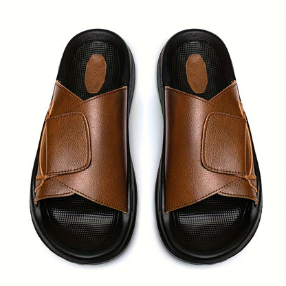 Men's Vintage All-Season Slip-On Slippers with EVA Sole