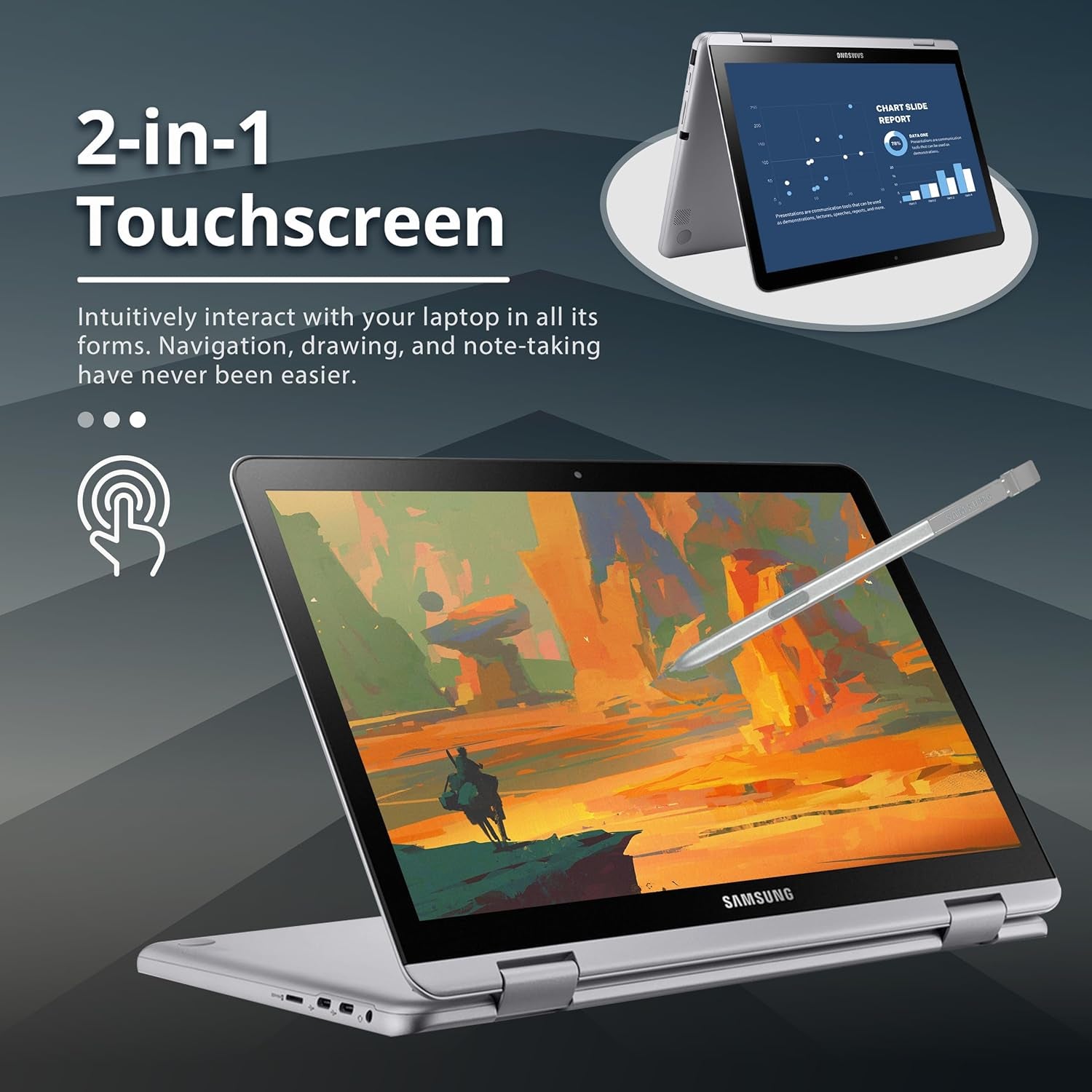 Samsung Chromebook plus V2 2-In-1 12.2" WUXGA LED Touchscreen Laptop, Intel Celeron 3965Y, 4GB RAM, 64GB Emmc, 2 Cameras, Stylus Pen, Island-Type KB, Wi-Fi 5, Chrome OS, Silver, 32GB USB Card