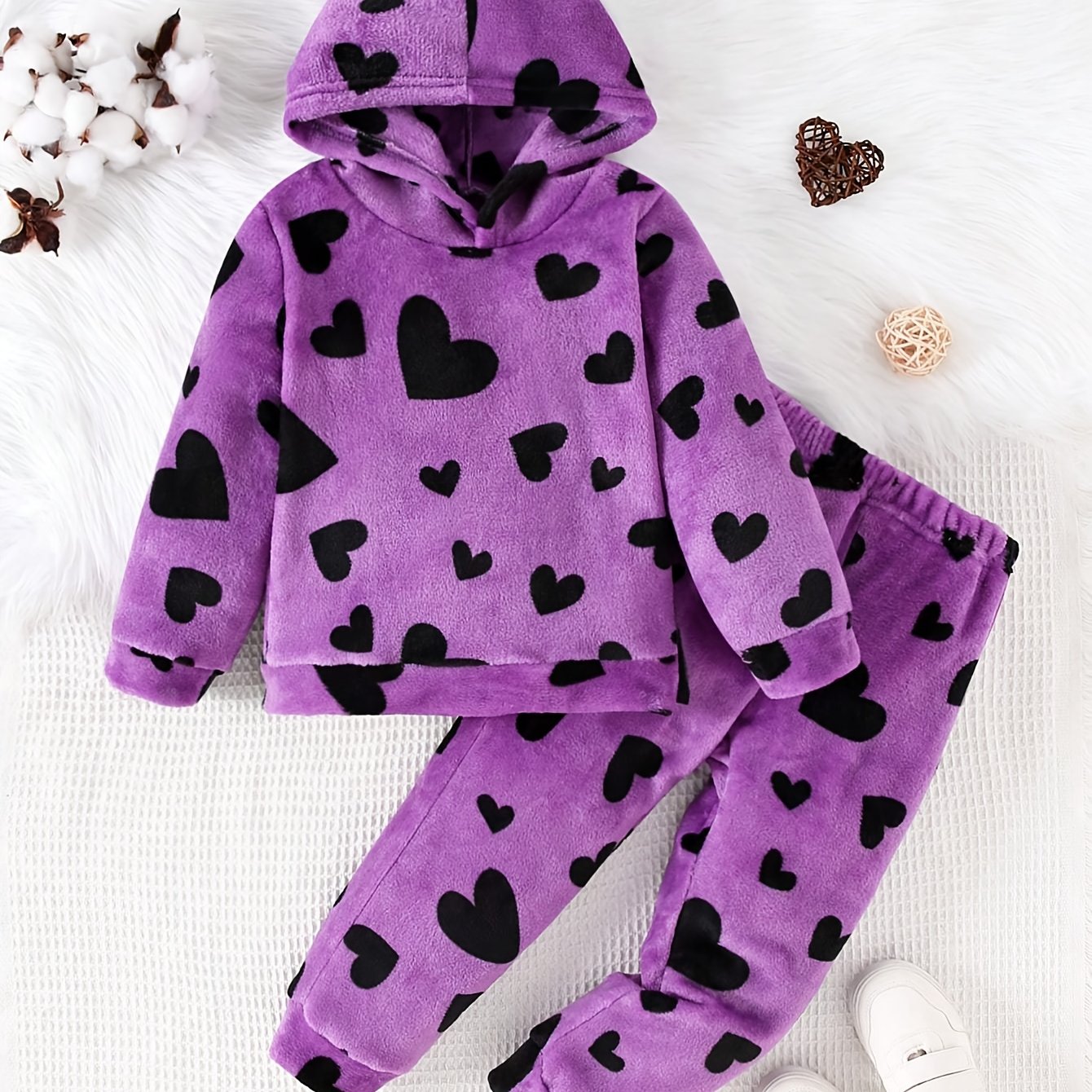 Աղջիկների համար նախատեսված սրտաձև նախշերով գլխարկով սվիտերի և տաբատի հավաքածու, նոր աշուն-ձմեռ, հարմարավետ, սիրուն, առօրյա, տաք, կատարյալ է բացօթյա օգտագործման համար