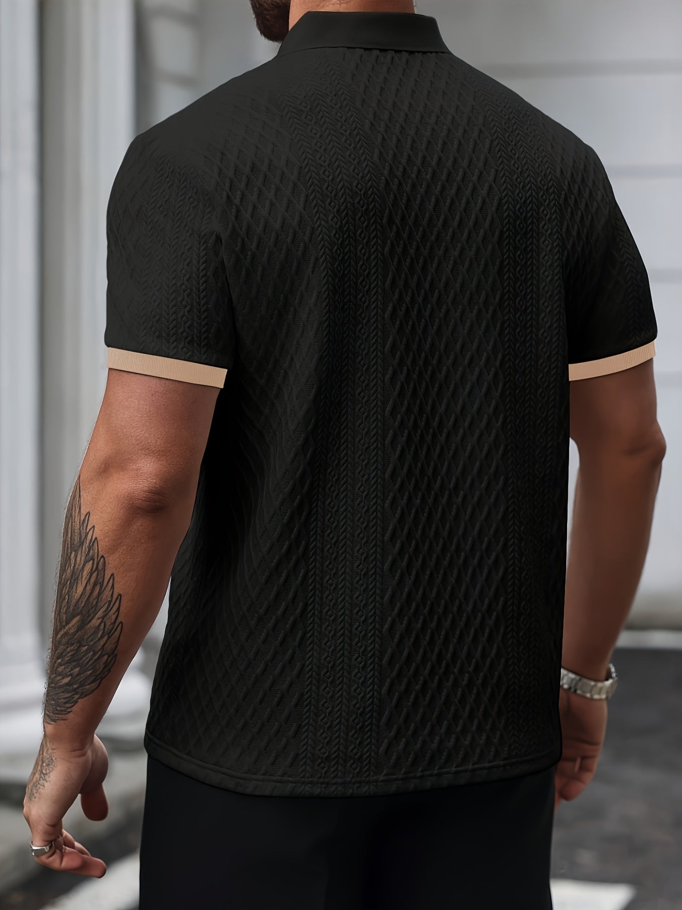 Men'S New Color-Blocked Polo Shirt | Argyle Pattern, Soft Fabric, Casual & Business Versatility, Ideal for Golf And Daily Wear