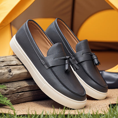 Men's Korean-Style Loafers with Non-Slip Sole and Cushioned Insole