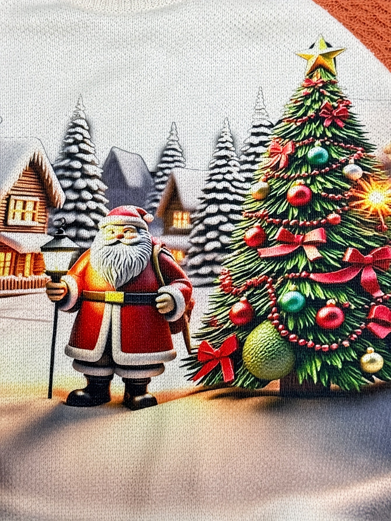 Winter Women's Knitted Christmas Sweater - Printed holiday pattern with soft faux fur trim, warm and cozy, suitable for holiday parties, family gatherings and casual Casual Attire | 2025 Hot Christmas fashion, Women's gift id