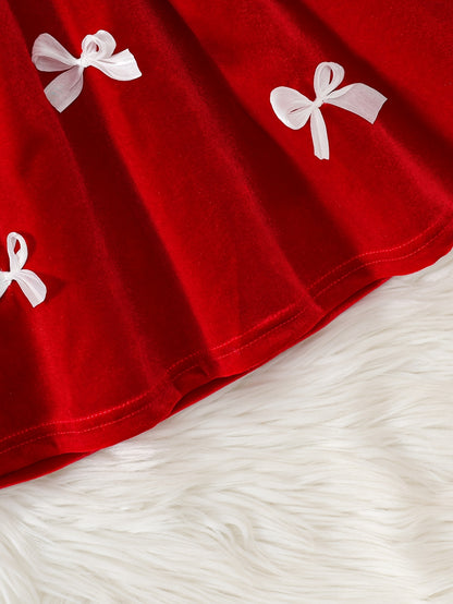 1 հատ կարմիր ժանյակավոր զգեստ՝ ծալքավոր օձիքով և ժապավենով մեջքով, երկար թևքերով ձմեռային երեկույթի զգեստ՝ Սուրբ Ծննդյան, Նոր տարվա, հարսանիքների համար, մեղմ, տաք հագուստ (կարճ բացվածքով, լվացքի մեքենայով լվացվող հագուստ)