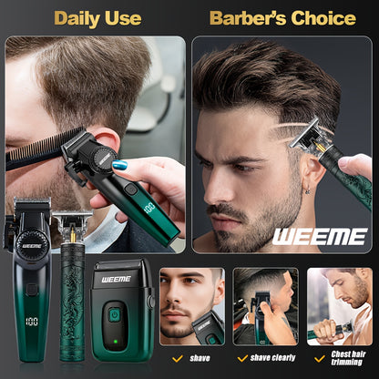 WEEME 3pcs professional Men's hair clipper set, easy to operate, comes with an electric razor, multi-functional hair trimmer for trimming hair and beard, suitable for both home use and barber shops, an excellent gift for frie