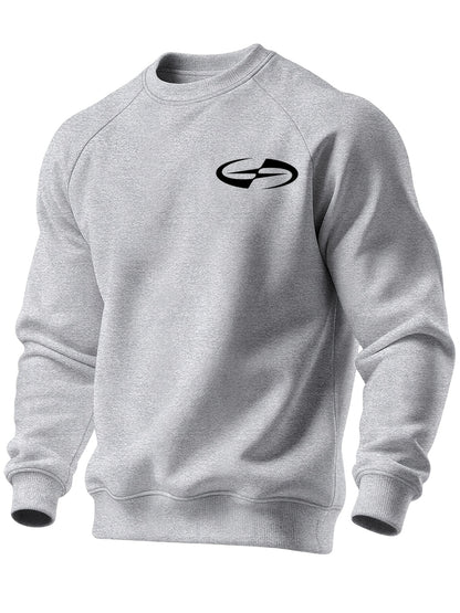 Men's Casual Crew Neck Black Print Sweatshirt for Spring/Fall