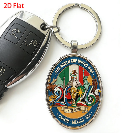 2026 FIFA World Cup Metal Keychain Featuring USA, Canada, Mexico - ayq