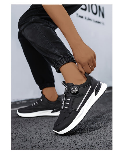 [sneakers] Men'S Large Size Running Shoes | Casual Sports Footwear, Cross-Training, Low-Top, Faux, Lace-Up, All-Season, Solid Color - ayq