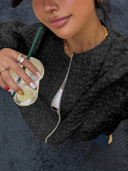 Միագույն կայծակաճարմանդով առօրյա բաճկոն