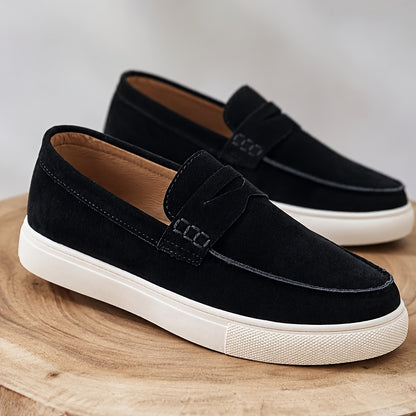 Men's Casual Slip-On Loafers with Cushioned Sole, Round Toe