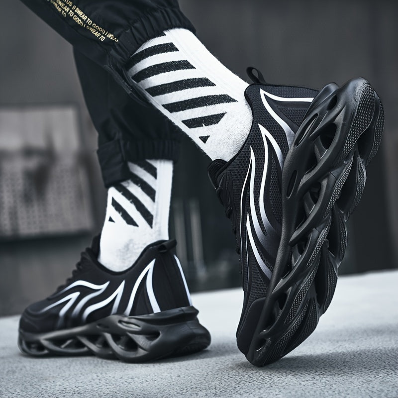 Men's Fashionable Breathable Sneakers - Casual Athletic Footwear for Every Season, Lace-Up with EVA Sole - ayq