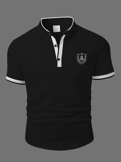 Men's Lightweight Moisture-Wicking Short Sleeve Shirt - Breathable Stretch Fabric, Henley Neck Casual Button-Up for Gym, Summer Outings & Parties (White) - ayq