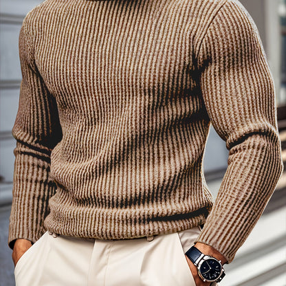 Men'S Casual Long Sleeve Crew Neck Knit Polyester Tops for Spring/Fall, Outdoor, Daily Wear, Weekend, Festival, Valentine'S Day, Independence Day, Birthday, Father'S Day, New Year's, Vacation