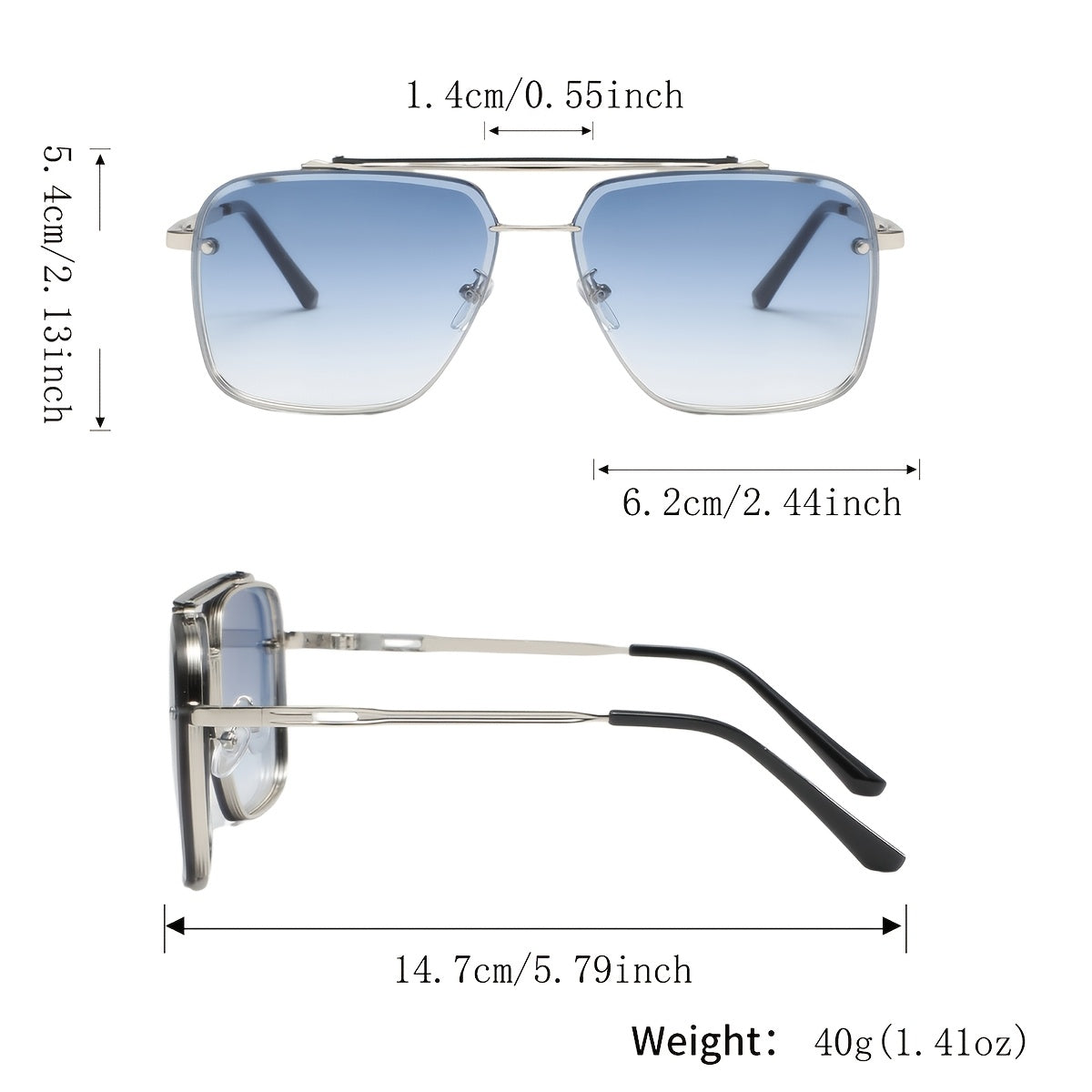 Men's Vintage Rimless Metal Double-Beam Casual Glasses