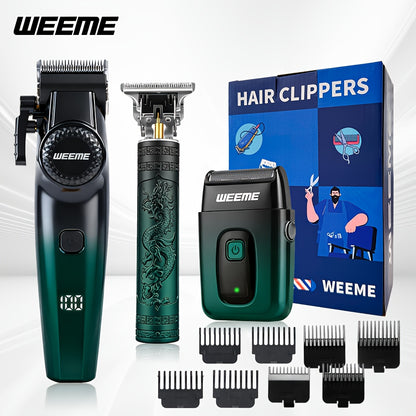 WEEME 3pcs professional Men's hair clipper set, easy to operate, comes with an electric razor, multi-functional hair trimmer for trimming hair and beard, suitable for both home use and barber shops, an excellent gift for frie