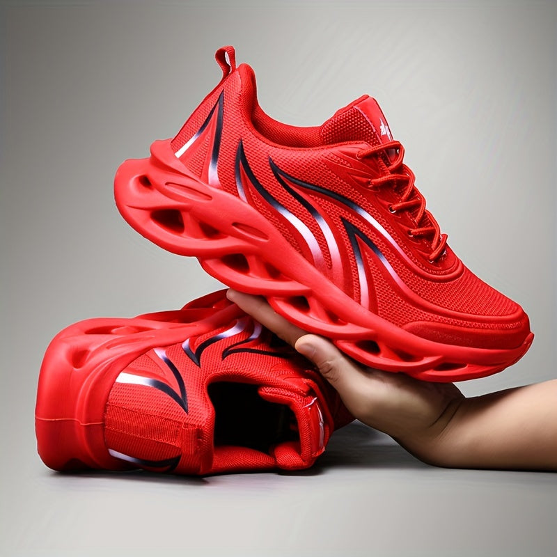 Men's Fashionable Breathable Sneakers - Casual Athletic Footwear for Every Season, Lace-Up with EVA Sole - ayq