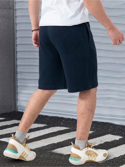 Men's Lightweight Cotton-Blend Casual Shorts with "MILANO ITALY" Print, Elastic Waistband & Drawstring, Side Pockets, Perfect for Spring & Summer Outdoor Activities, Fitness, and Vacations