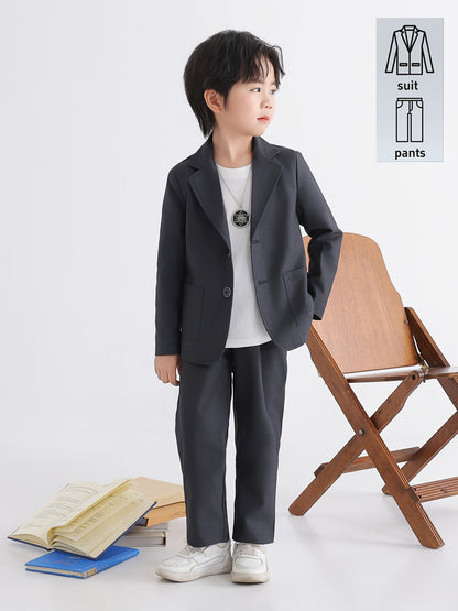 Boys' Casual Suit Set with Jacket & Pants for Special Occasions