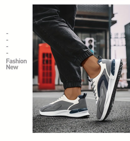 Men'S Plus Size Fashion Sneakers - Breathable Mesh Lace-Up Casual Shoes with Thick PVC Sole, Low-Top Design for All Seasons, Spring/Summer/Fall, Versatile Streetwear, Allseason Shoes | Minimalist Sneakers | Durable PVC Sol - ayq