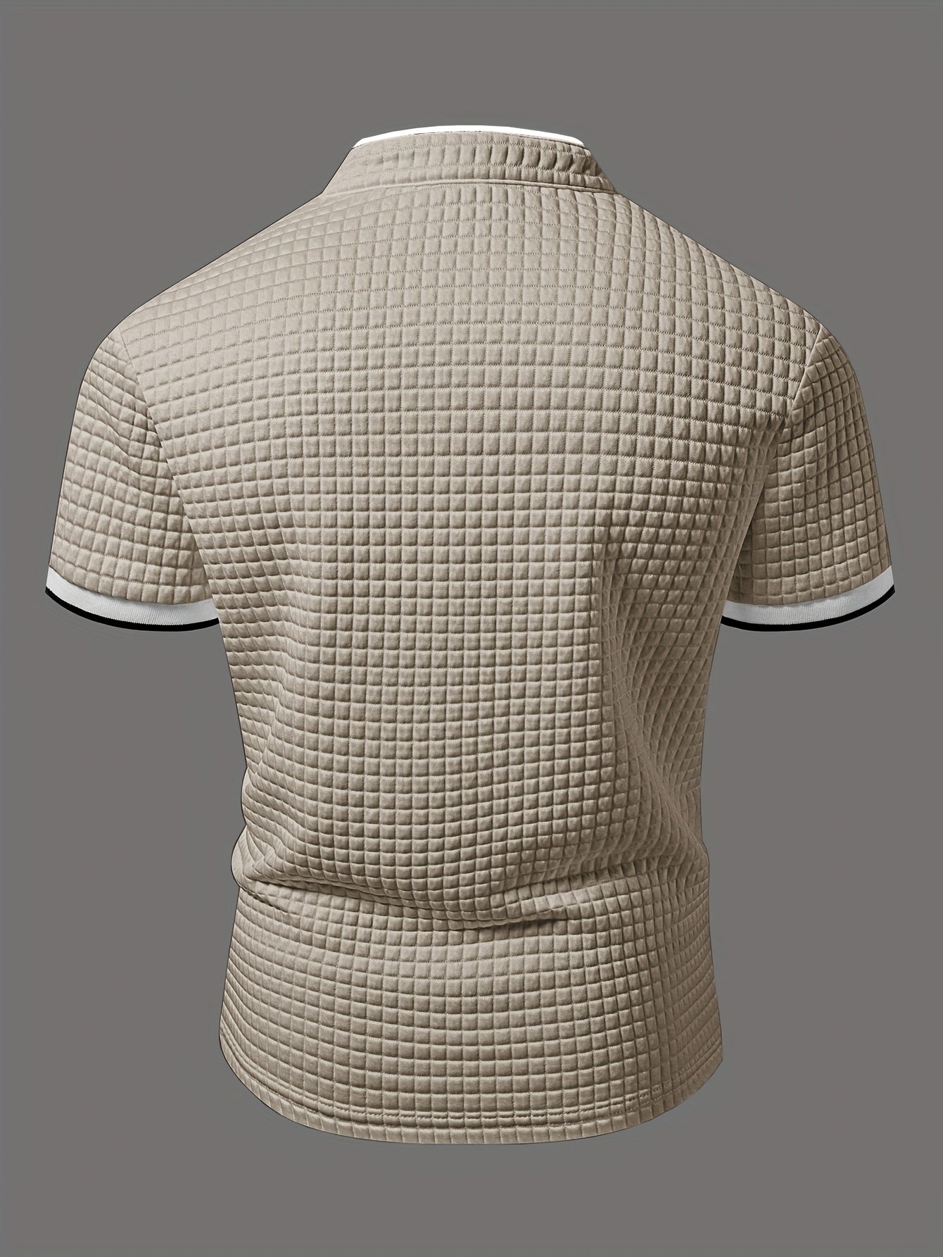 Men's Lightweight Moisture-Wicking Short Sleeve Shirt - Breathable Stretch Fabric, Henley Neck Casual Button-Up for Gym, Summer Outings & Parties (White) - ayq