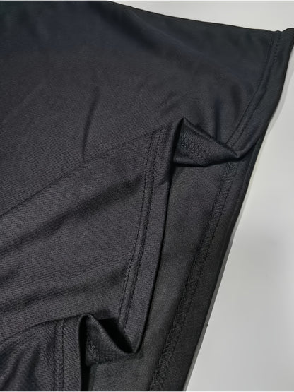 Summer Men'S Casual Sports Short Sleeve T-Shirt and Shorts Set, Knitted Polyester Fabric, Comfortable Breathable, Bench. Letter Print Design - 2pcs