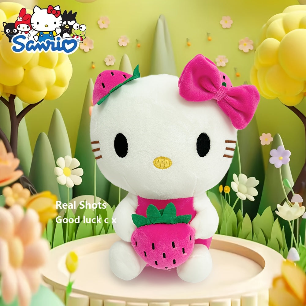 Sanrio Hello Kitty Plush Doll - Bright & Cute Strawberry Hugging Body Soft Collectible Figure, Girls Room Decor Gift for, Women, (Hello Kitty Plush Toy)