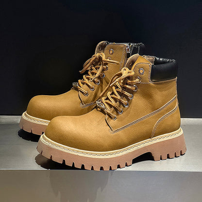 Men's British-Style Premium Riding Short Lace-Up Boots