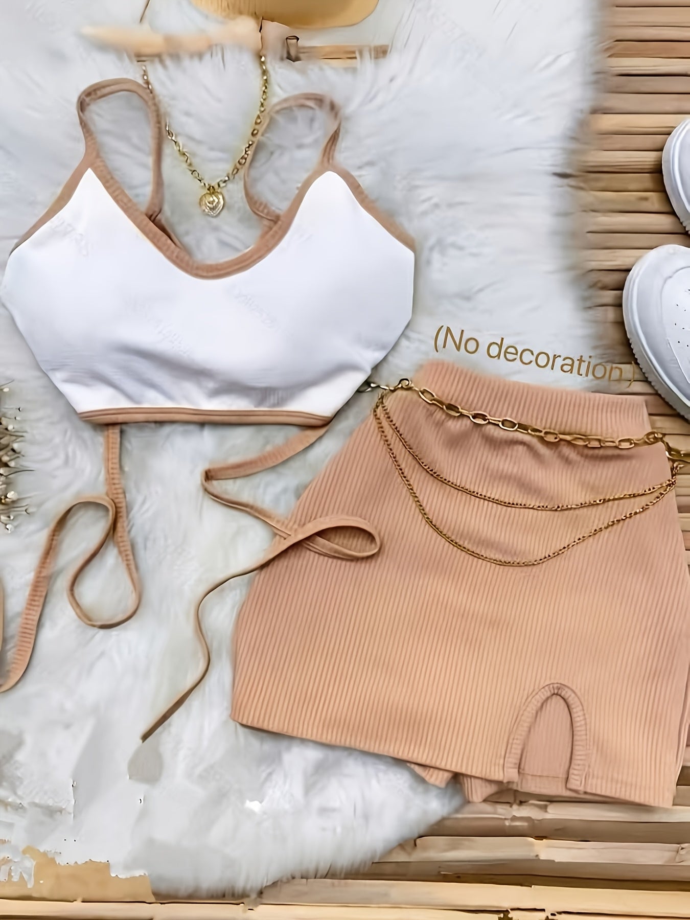 Sexy Spring Summer Halter Tank Top and Stretch Skirt Set