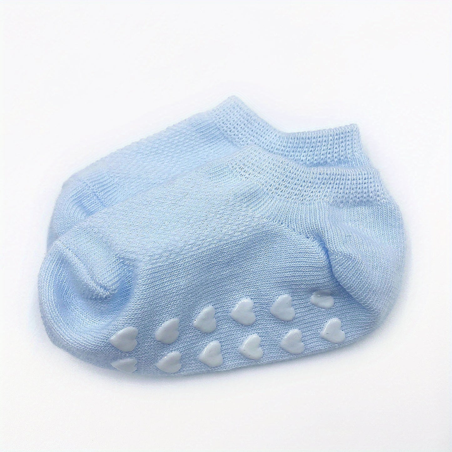 5 Pairs of Heart-Patterned Non-Slip Socks for Baby Boys And Girls, Perfect for Infants Learning to Walk, Comfortable And Breathable Cute Short Boat Socks, Suitable for Babies, a Great Valentine'S Day Gift.