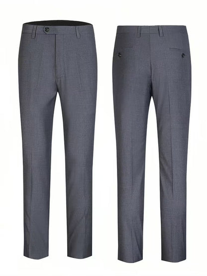 Men'S Formal Suit Set Featuring a Two-Button Lapel Jacket And Trousers. A Simple, Comfortable, And Classic Outfit for Adult Males, Suitable for Professional Office Wear, Elite Business Attire, And High-End Casual Suits. Ideal