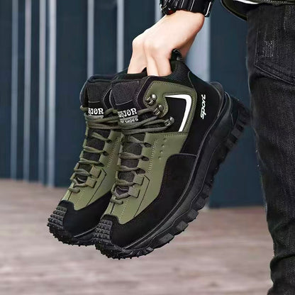 Men's Slip-Resistant Mid-Calf Outdoor Boots with PVC Sole
