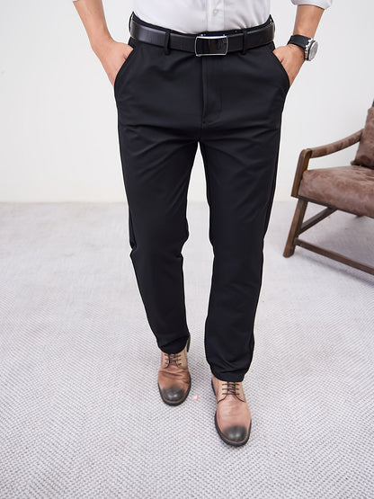 Men'S Casual Solid Color Regular Length Slight Stretch Woven Fabric Pants for Adult
