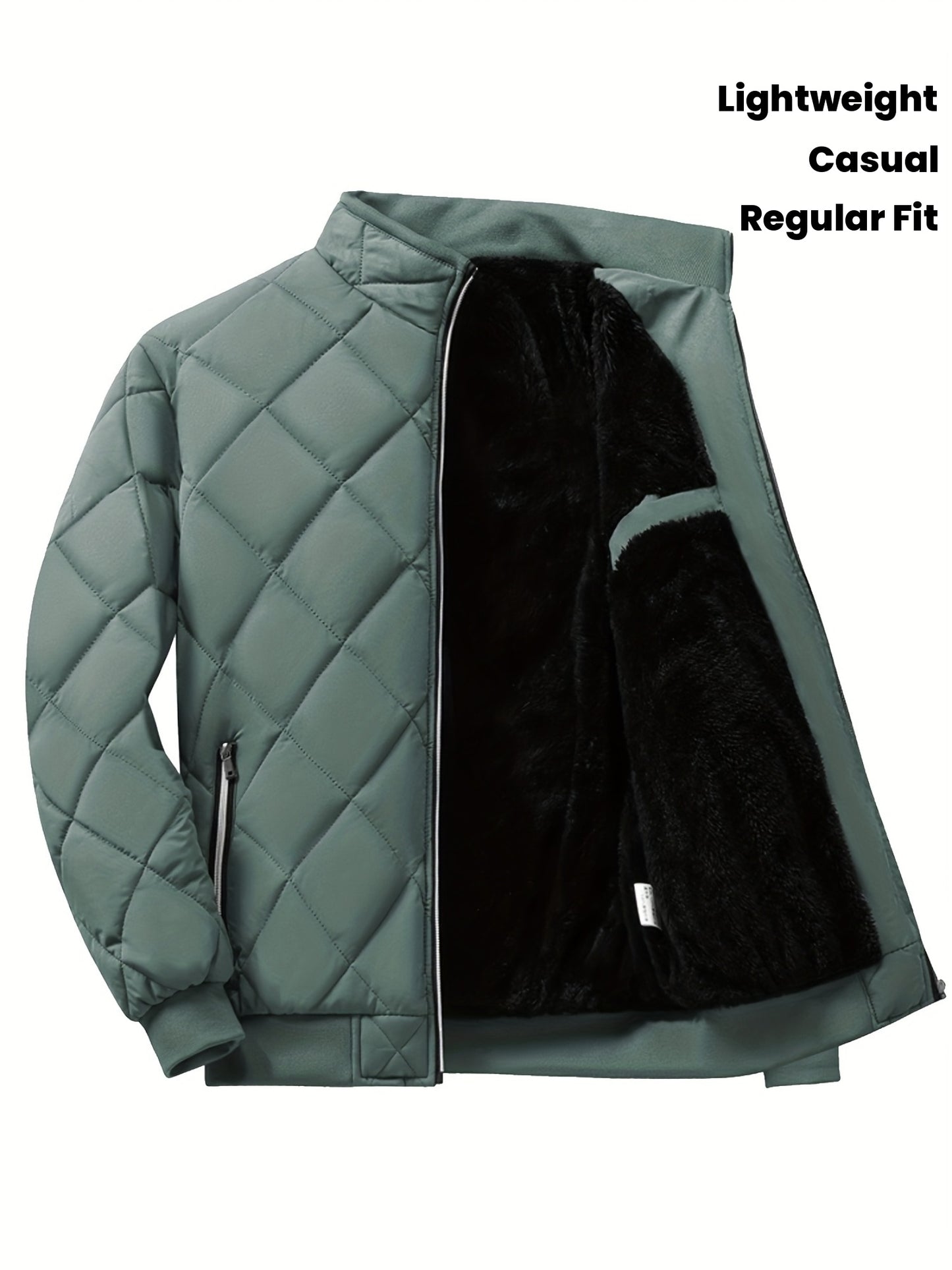 Տղամարդու թեթև կարված բաճկոն՝ միագույն, կանգուն օձիքով ձմեռային բաճկոն՝ գրպաններով, ամենօրյա, սովորական չափսի՝ ցուրտ եղանակի համար, բազմակողմանի վերնազգեստ, դիմացկուն վերնազգեստ