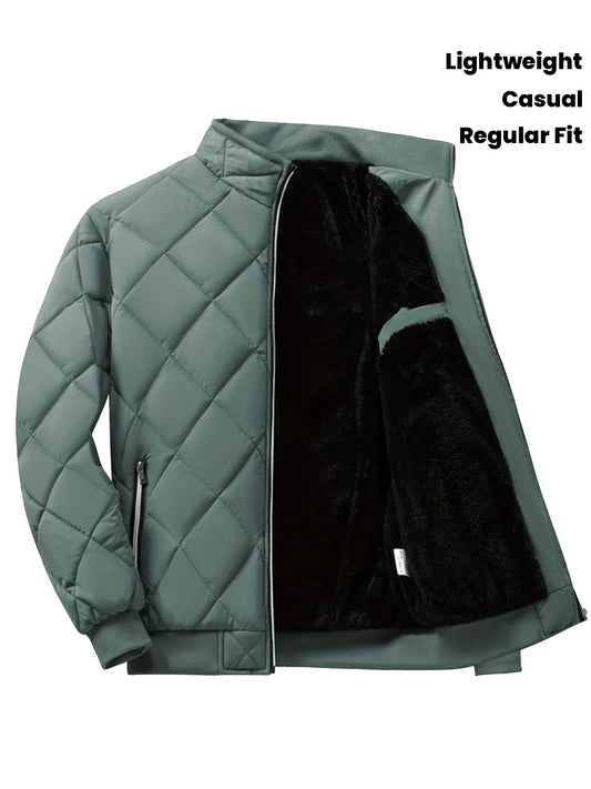 Տղամարդու թեթև կարված բաճկոն՝ միագույն, կանգուն օձիքով ձմեռային բաճկոն՝ գրպաններով, ամենօրյա, սովորական չափսի՝ ցուրտ եղանակի համար, բազմակողմանի վերնազգեստ, դիմացկուն վերնազգեստ