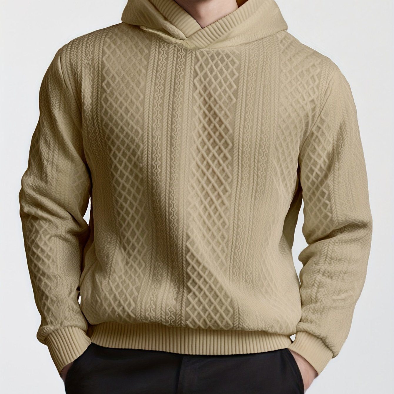 Տղամարդու ժակարդե երկարաթև սվիտեր աշնանային և ձմեռային սեզոնի համար, տղամարդկանց համար նախատեսված առօրյա երկարաթև վերնաշապիկ, պատրաստված բարձր խտության ժակարդե գործվածքից