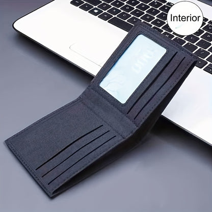 26 Letter Print Canvas Short Wallet - Open Bifold Wallet for Business and Casual Use, Perfect Gift for Men, Casual Wallet | Men's Wallet | Canvas Material