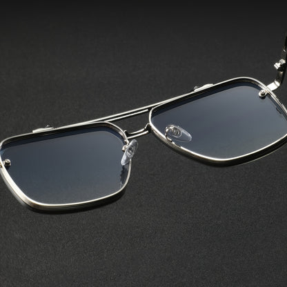 Men's Vintage Rimless Metal Double-Beam Casual Glasses