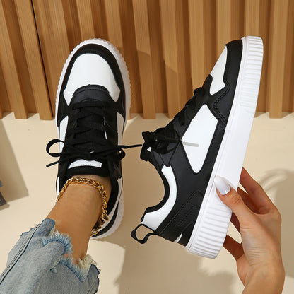 Men's Black & White Breathable Casual Athletic Sneakers
