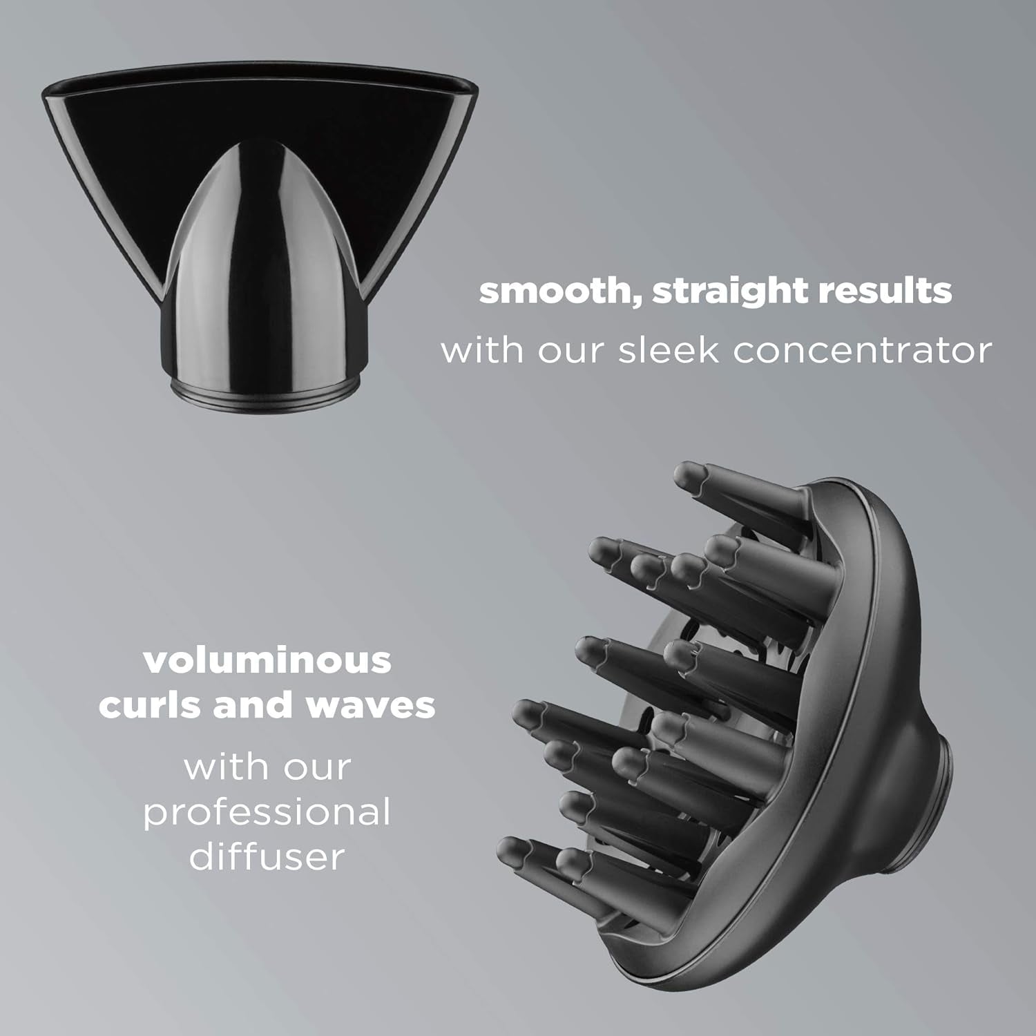 INFINITIPRO by CONAIR Hair Dryer with Diffuser | AC Motor Pro Hair Dryer with Ceramic Technology | Includes Diffuser and Concentrator | Black | Packaging May Vary