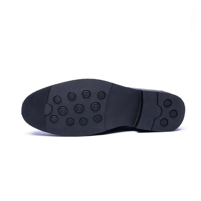 Men's British Style Business Casual Black PU Loafers