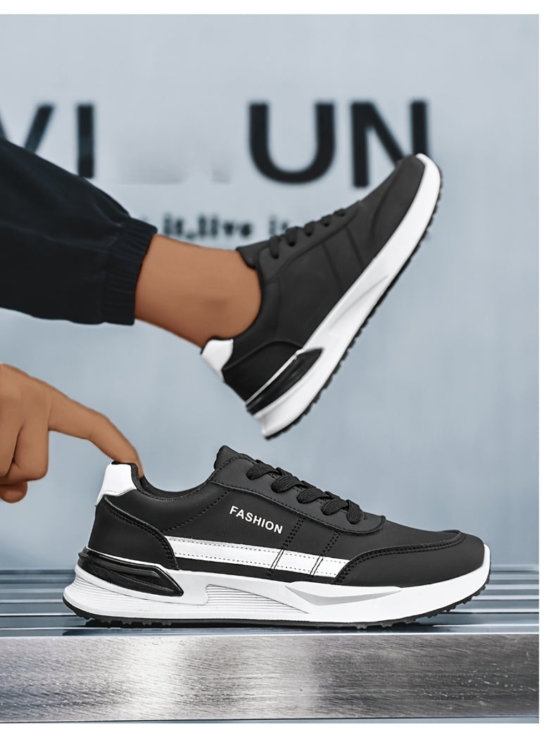 Men'S Breathable Trekking Shoes | Casual Low-Top Lace-up Sneakers, Faux Upper, PVC Sole, Suitable for All Seasons - ayq